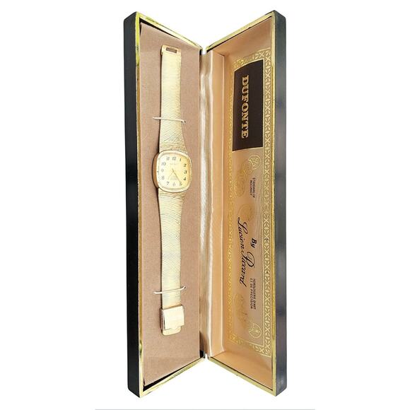 Vintage Dufonte Lucien Piccard Watch 17 Jewels Wind Up Mechanical With Mesh Band - Picture 2 of 9